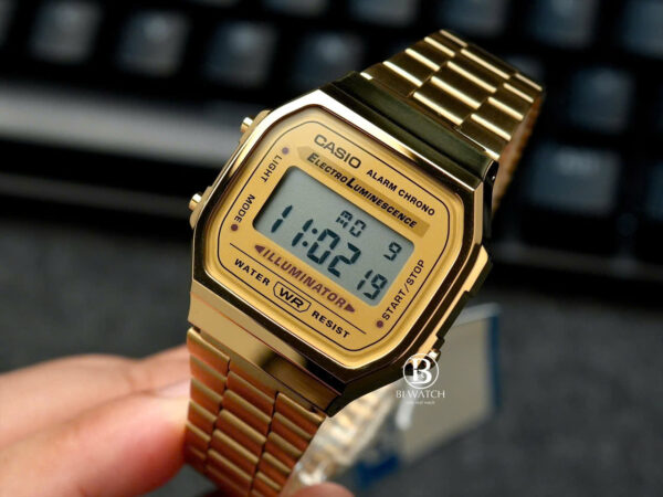 Đồng Hồ Nam Casio A168WEGM-9DF || FULL VÀNG KIM || Chính Hãng - Hình ảnh 3