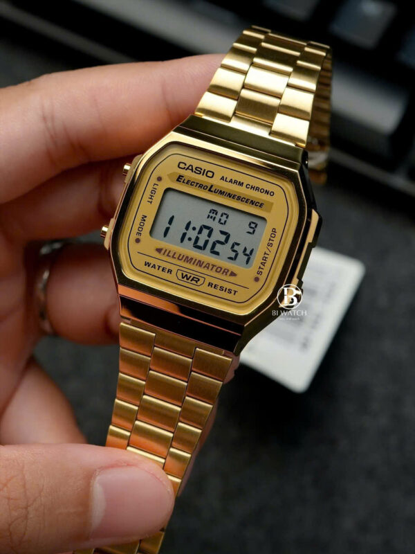 Đồng Hồ Nam Casio A168WEGM-9DF || FULL VÀNG KIM || Chính Hãng - Hình ảnh 2