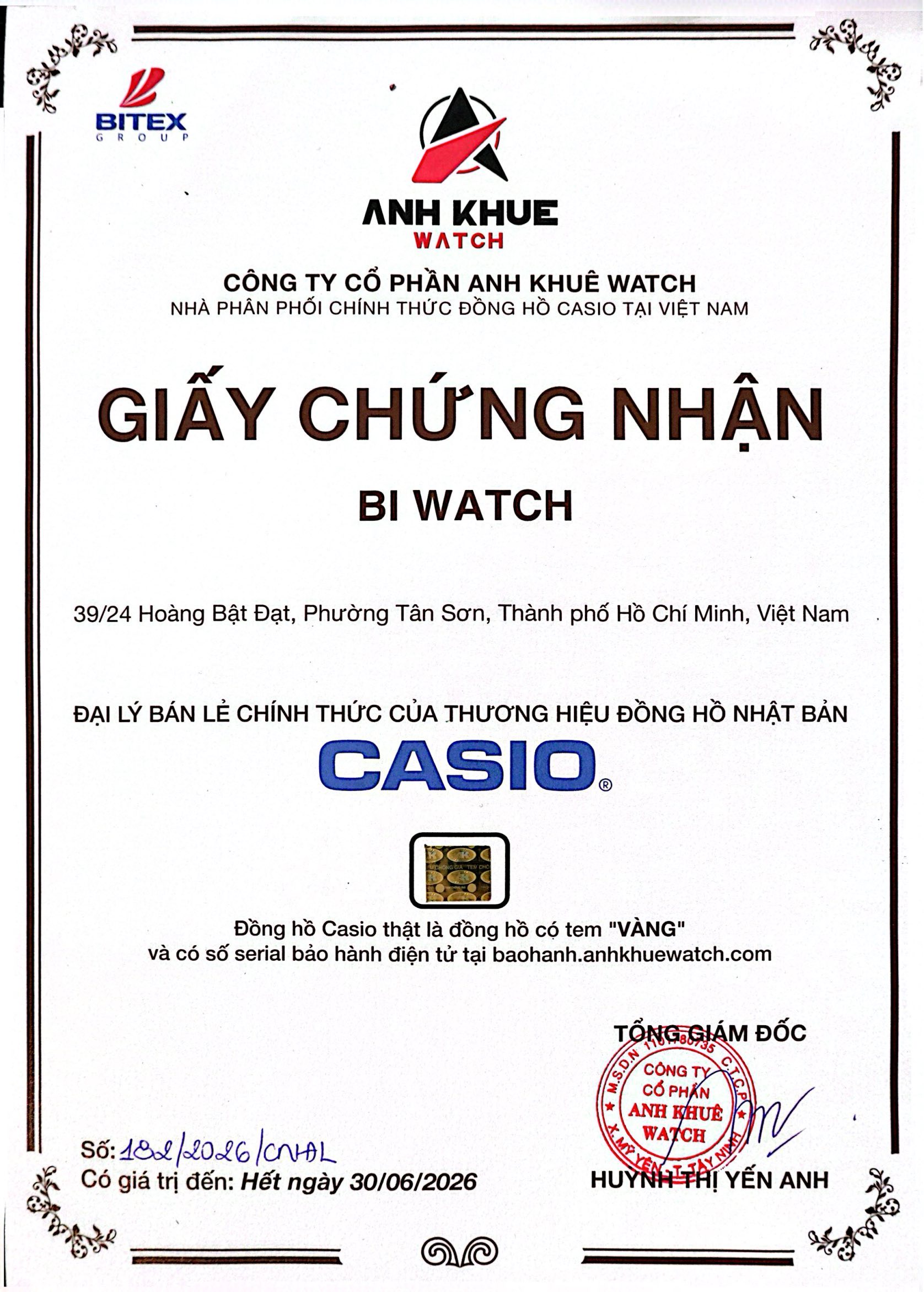 Giấy chứng nhận hãng